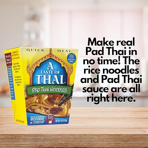 Vista 17 de A Taste of Thai Fideos de maní – Paquete de 6 fideos instantáneos Heat & Eat de 5.25 onzas con sabor a salsa tailandesa clásica Sin gluten