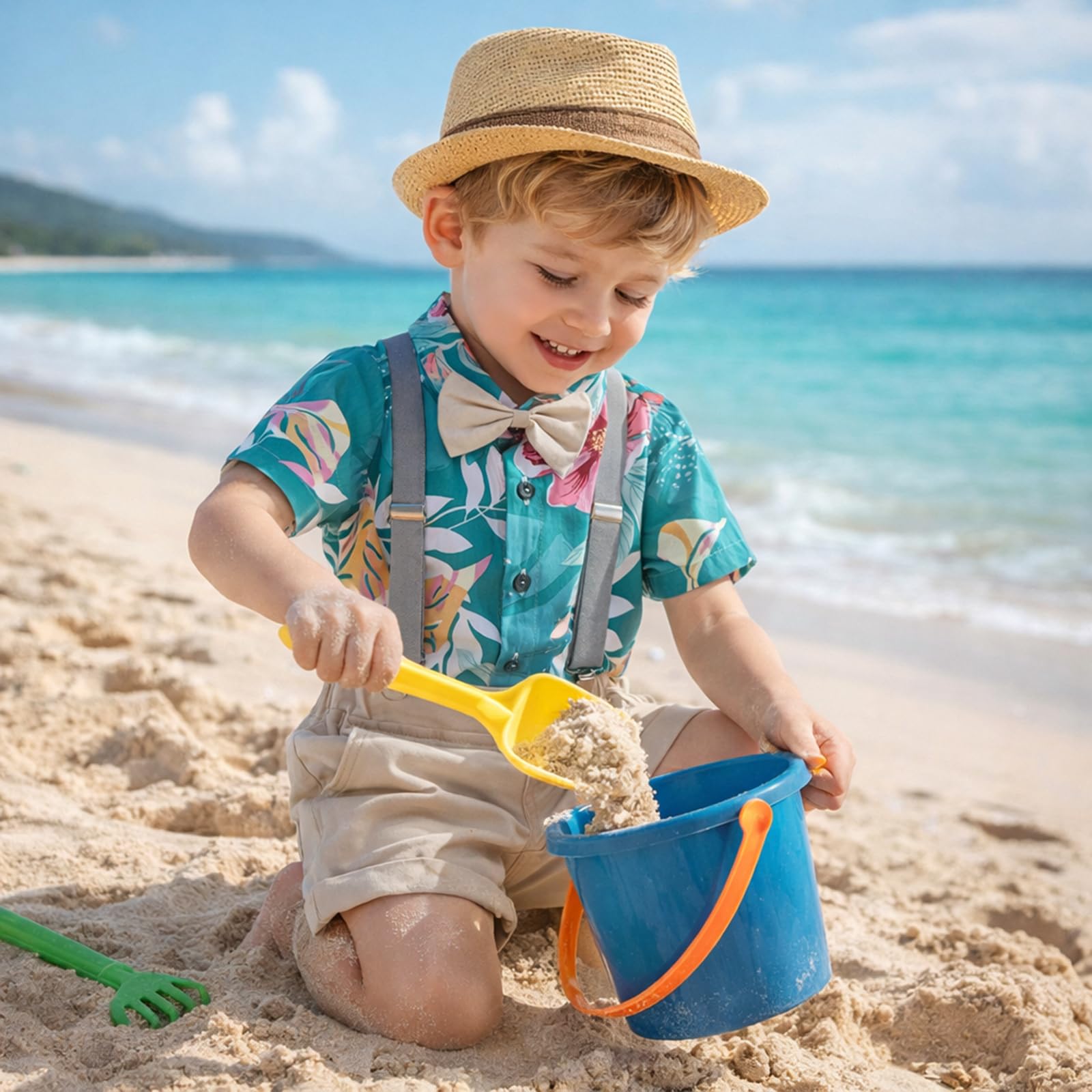 Yanmucy Bebé Niño Ropa de Verano Trajes Hawaiano Niño Pequeño Niños Caballero Mono Traje de Playa Vacaciones Fiesta Camisa Pantalones Cortos Set