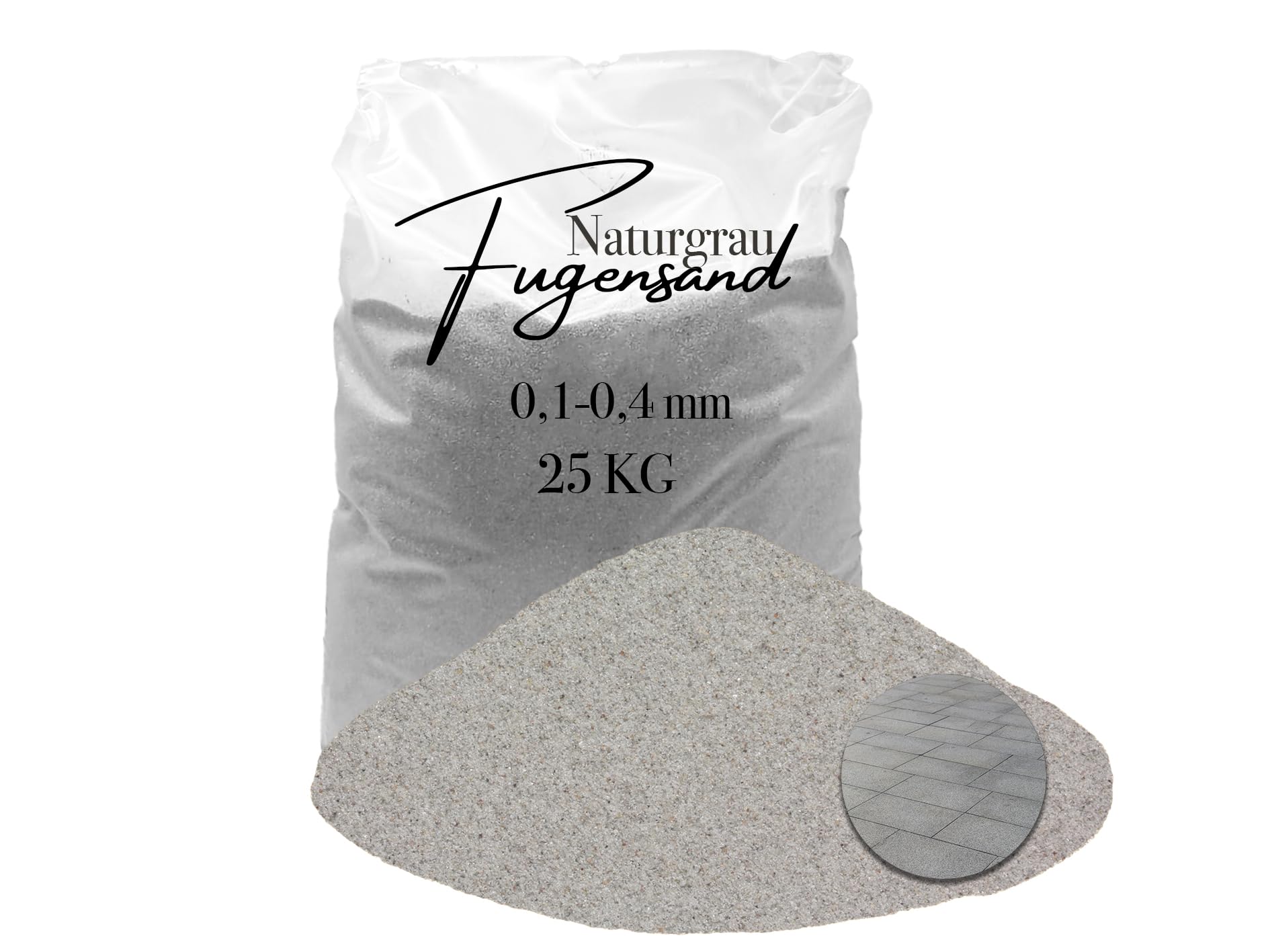 25 kg Fugensand Einkehrsand Quarzsand hellgrau 0,1-0,4 mm für enge Fugen trocken
