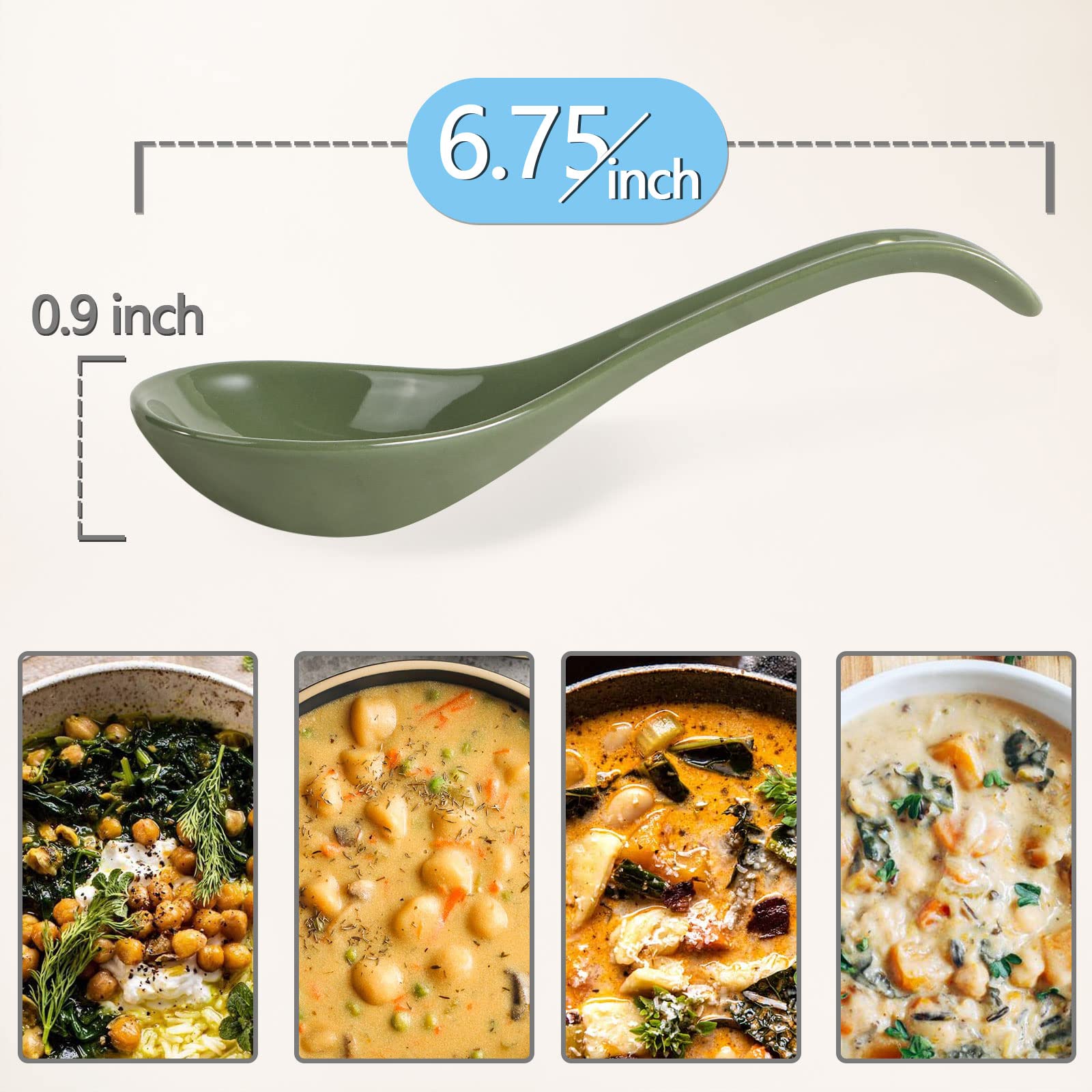 Wonton Lot De 8 Cuillères à Soupe Chinoises Japonaises Miso