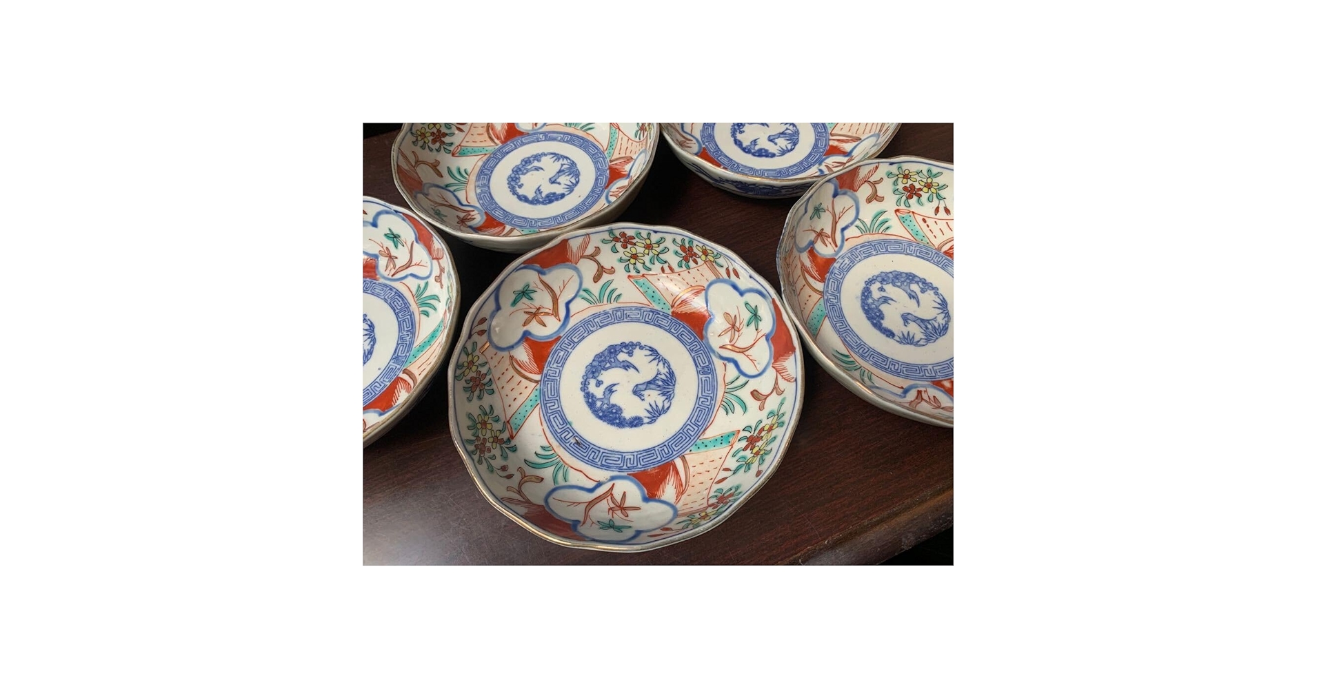 伊万里焼の印判　大皿　30cm Amazon.co.jp: 伊万里焼 印判皿 なます皿 5枚 色絵 金彩 大正