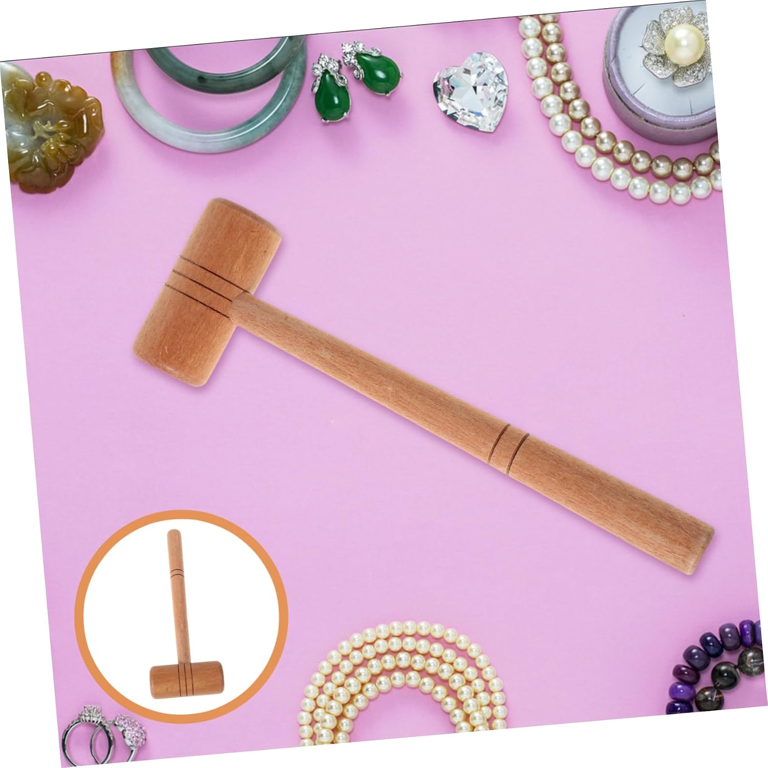 Jewelry Wood Mallet with Ergonomic Handle for Jewelry Making and Woodworking Repairs Handheld Hammer for Shaping and Polishing Delicate