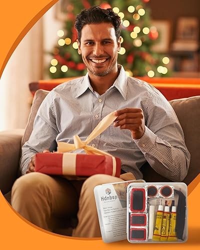 Miniatura 8 de Kit de reparación de neumáticos de bicicleta, kit de parche de tubo interior de bicicleta con parches de vulcanización, palanca de neumáticos, kits