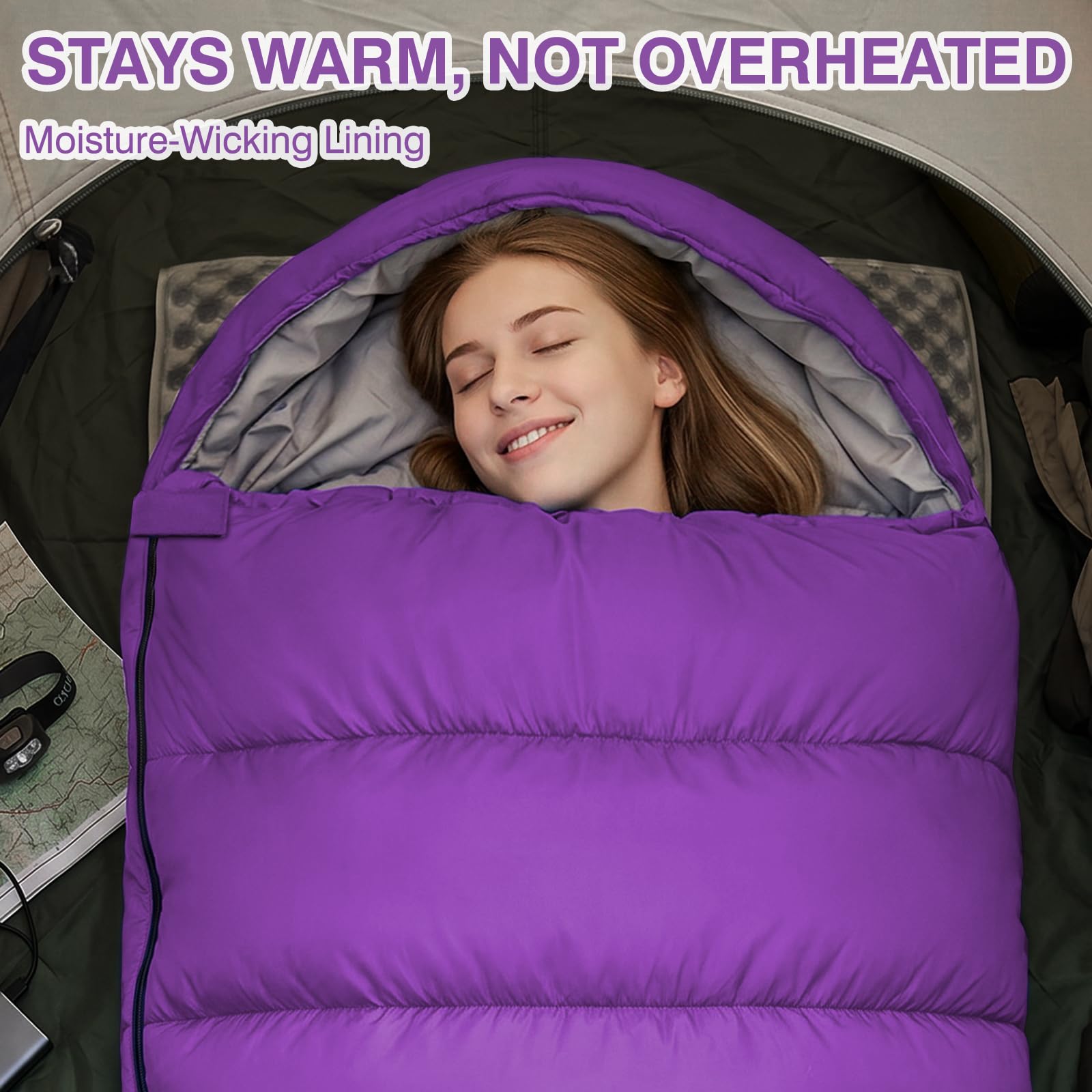 XXL Camping Sleeping Bag - Waterproof & Lightweight -3