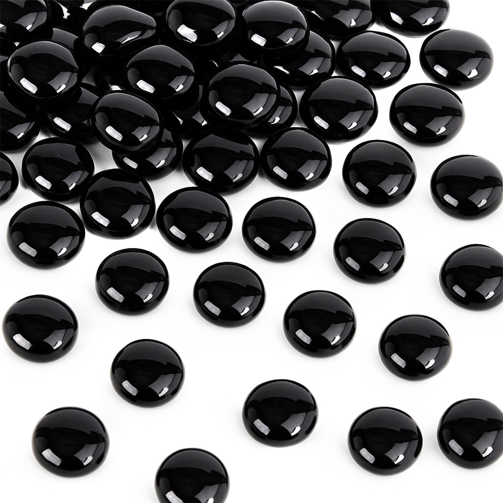 FUTUREPLUSX 1 LB Dark Glass Beads, Flat Marbles for Vase Fillers