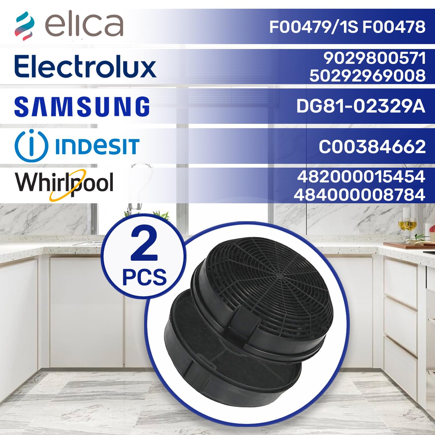 Filtri Carbone Per Cappa Whirlpool AEG Electrolux - 2 Pezzi Rotondi - Foto 11