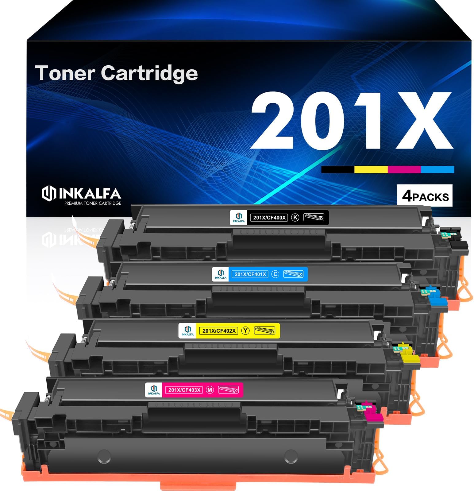 HP 201X Pack de 3 Cartouches de toner couleur grande capacité