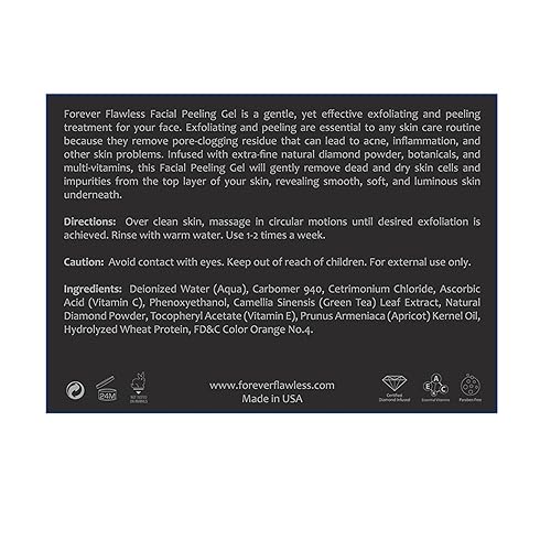 Miniatura 7 de Forever Flawless Gel facial Peeling con polvo 100% natural infundido de diamante, fórmula nueva y mejorada para una mejor exfoliación,