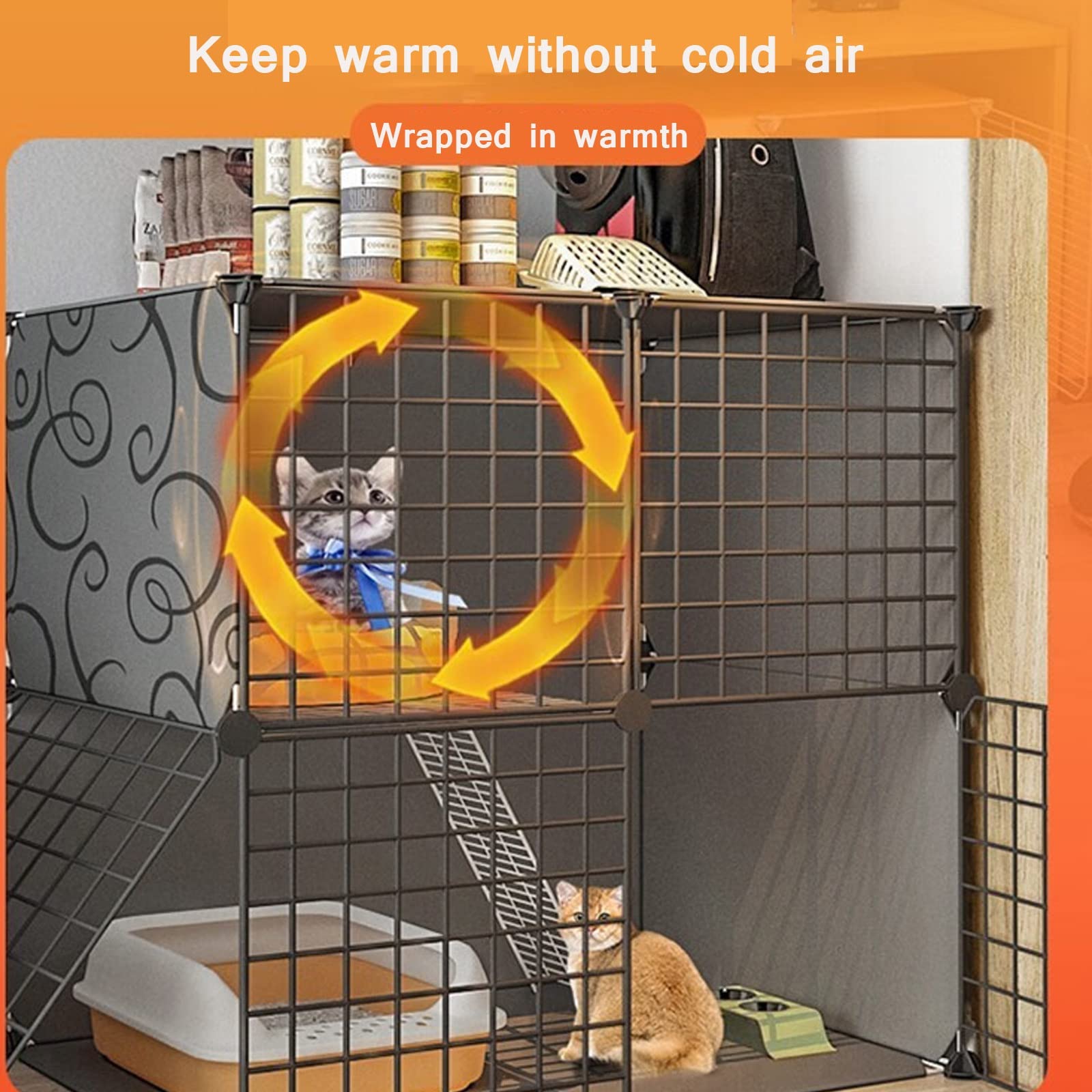 Amazon.co.jp: 猫 ケージ 2段 折り畳み 家庭用小型冬暖かい猫の