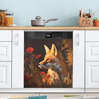 Fox Field Golden Dishwasher Magnet Cover Large Magnectic Sticker Refrigerator Magnets Decor Home Cabinet Decals Appliances Stickers for Home Decor Kitchen Decoration 23"x26"
