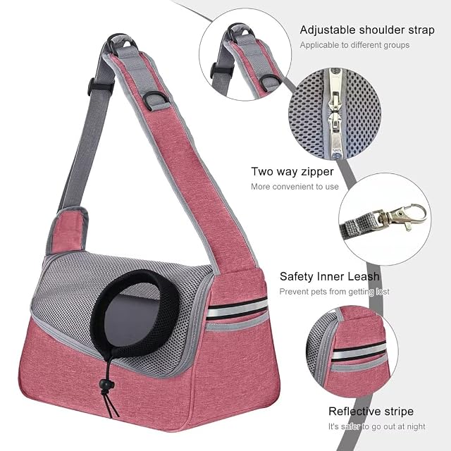 Foto 5 de 6 de PETCUTE Bolso de Hombro para Mascotas,Bolsa de Transporte para Perros y Gatos con Correa de Seguridad…