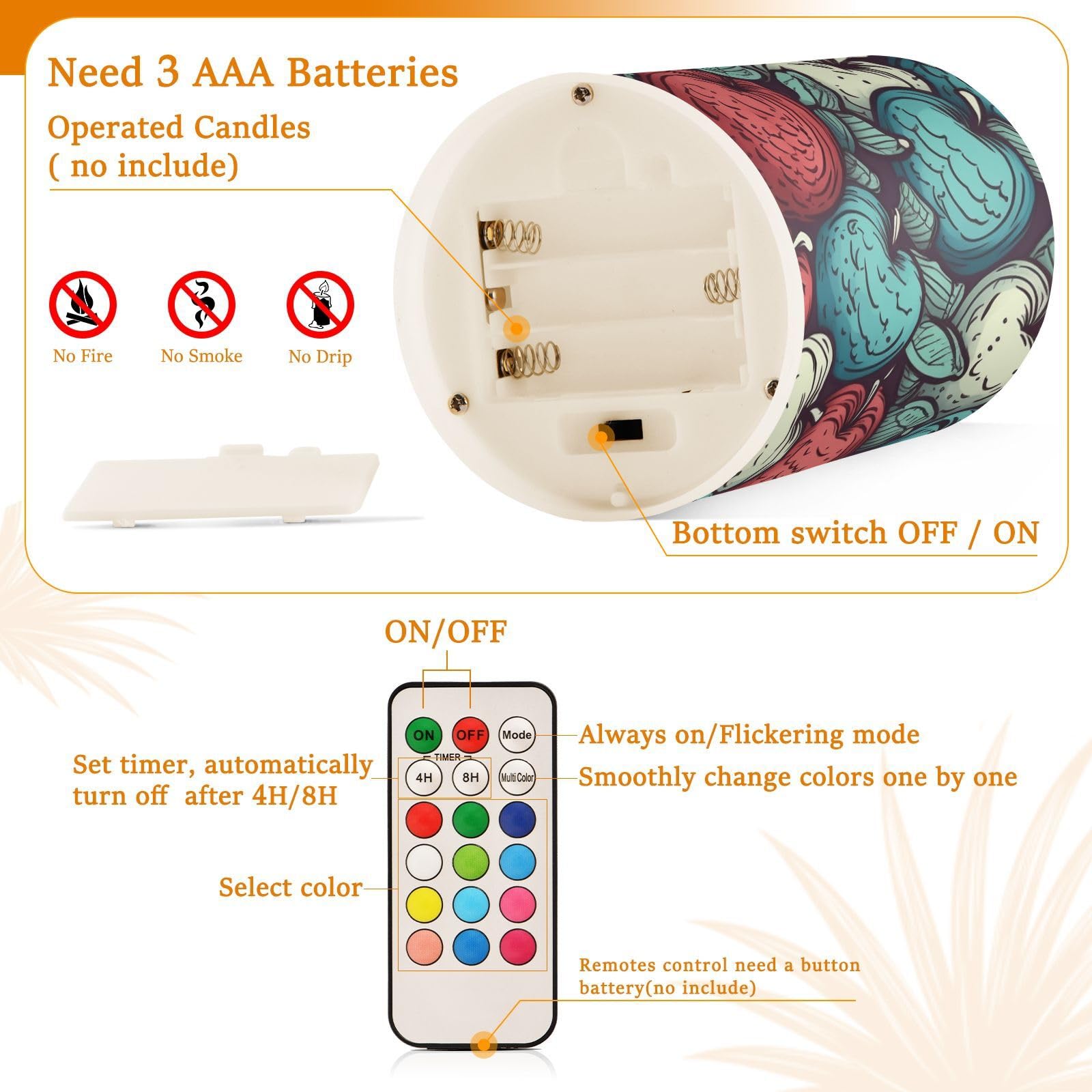 ODAWA American Elements - Velas LED sin llama, con control remoto y temporizador, para decoración de San Valentín, hogar, boda, cumpleaños