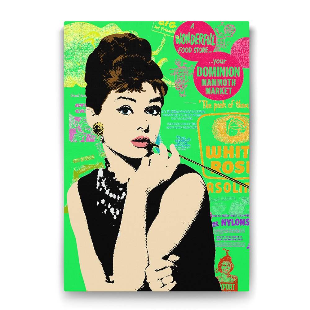 Audrey Hepburn Popart Tablosu - 70x100cm