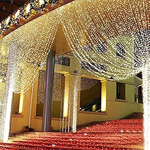 Miniatura 5 de Geanmoki Cortina de ventana de 306 luces LED para boda, fiesta, hogar, jardín, dormitorio, decoración de pared interior y exterior