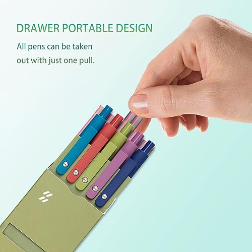 Miniatura 5 de Lanxivi 5 bolígrafos de gel, bolígrafos de tinta de secado rápido, repuestos negros con recambios adicionales, punta fina de 0.020 in, bolígrafos de