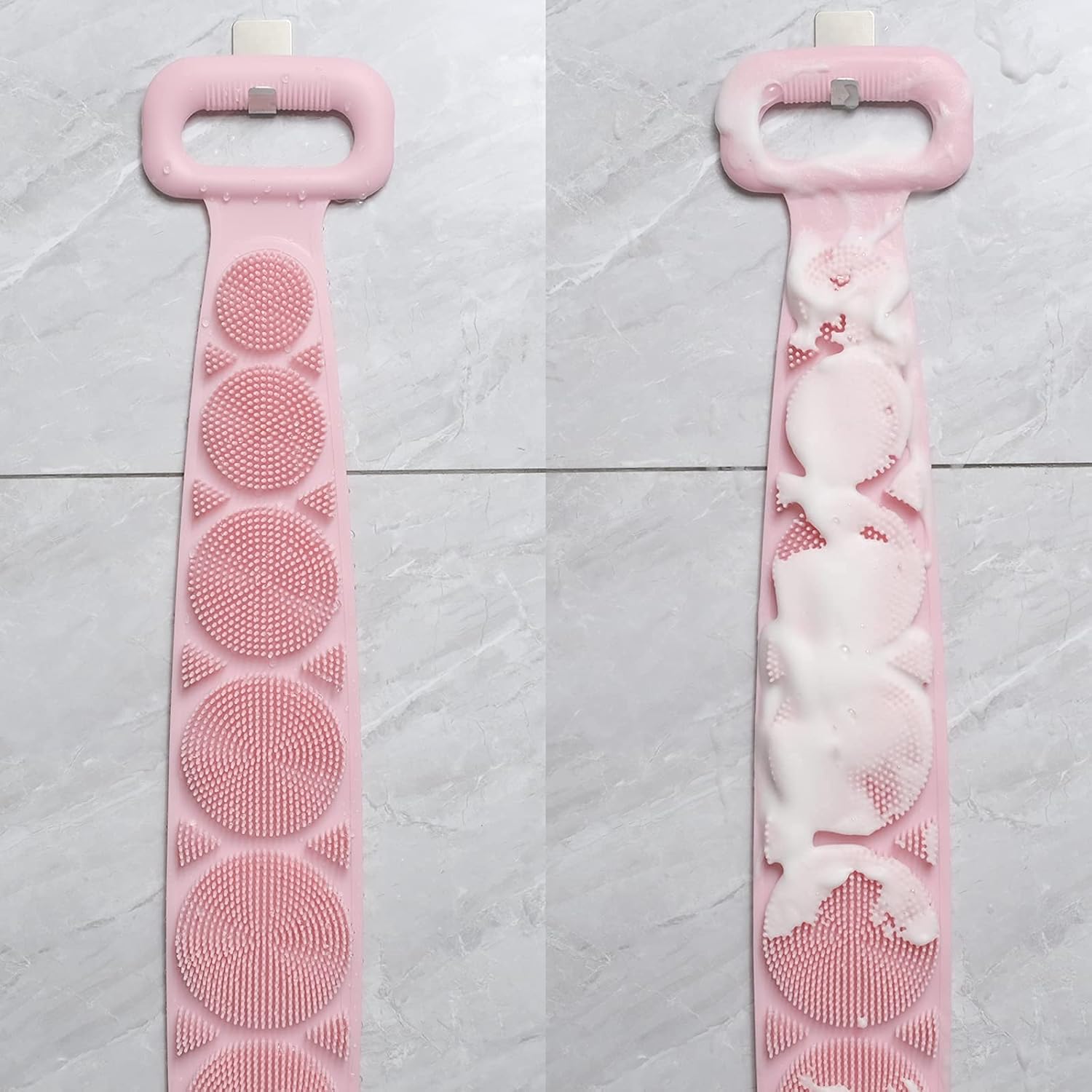 Silicone Back Scrubber and Hair Scalp Massager Shampoo Brush for Shower, Easy to Clean - Exfoliating Improve Your Circulation,Lathers Well - Gentle Massage Nodes for Men & Women (pink) : Beauty & Personal Care