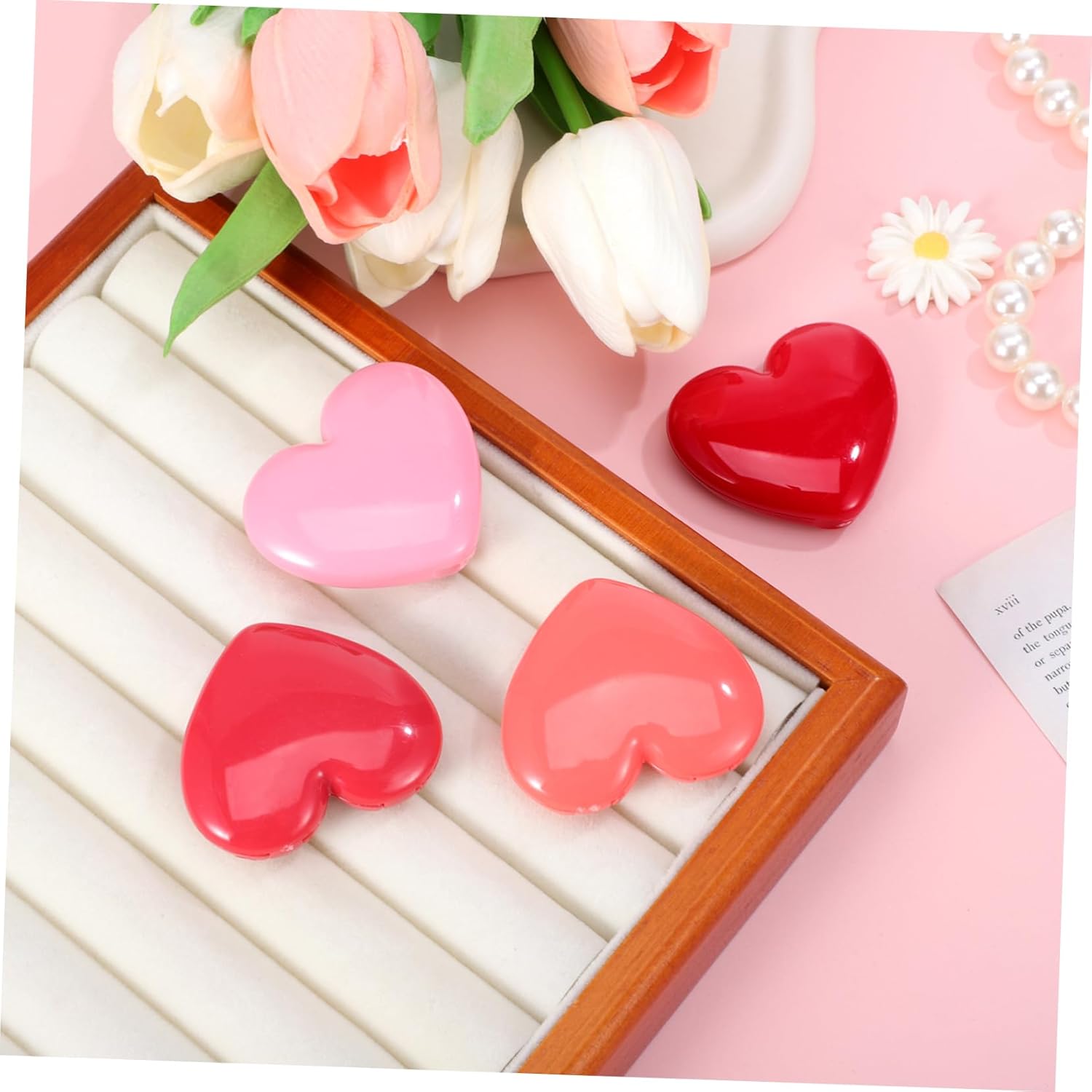 VICASKY 20pcs Heart-shaped Empty Lipstick and Eyeshadow Container Travel-friendly Cosmetics Cases for Makeup Storage for Home and Special Occasions