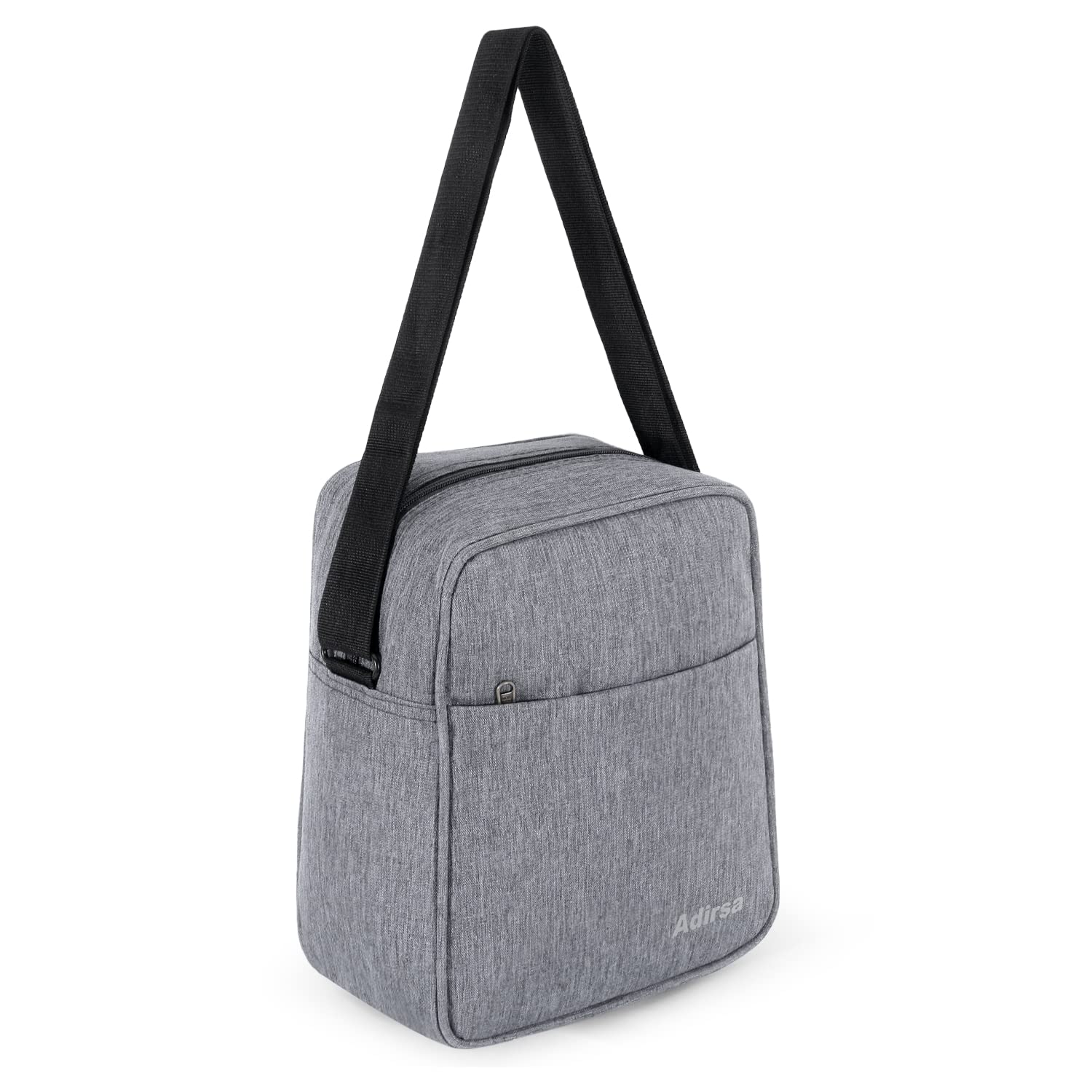 ADIRSA Insulated Lunch Bag/Tiffin Bag for Men, Women, Kids, School, Picnic, Work Carry Bag for Lunch Box | Shoulder Sling Bag | Adjustable Shoulder Strap (Grey) (B0BCKMSLMB) Amazon Price History, Amazon Price Tracker