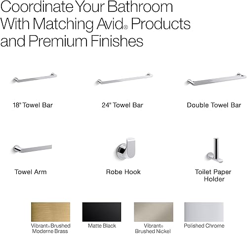 Miniatura 6 de Kohler K97500-2MB Avid - Gancho doble para bata, latón cepillado vibrante