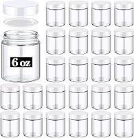 Vista 7 de Domensi 24 frascos de vidrio de 6 onzas con tapas, a prueba de fugas, redondos, herméticos, vacíos, con forro interior, tapa para almacenar