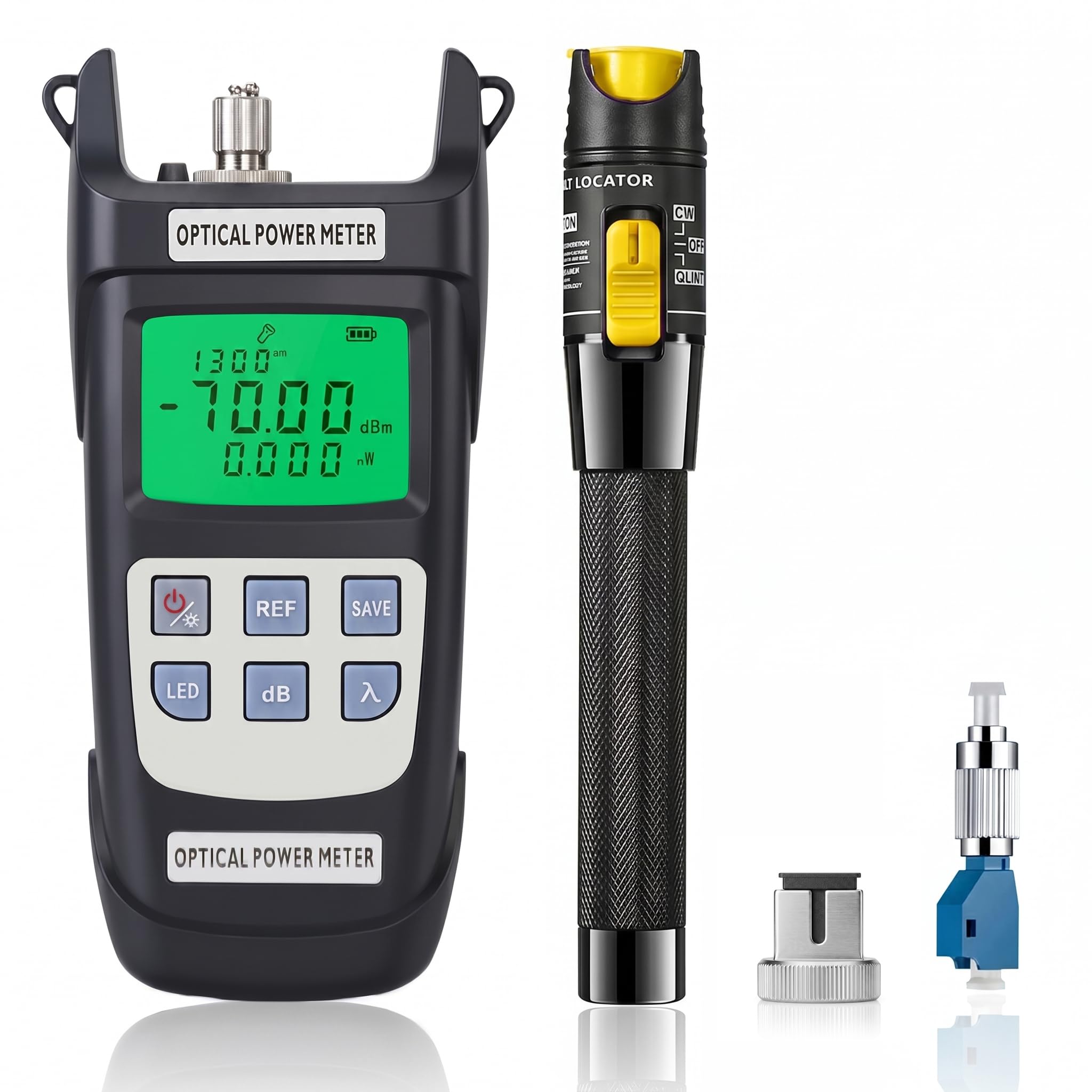 FTTH Glasfaser Werkzeugsatz VFL Leistungsmesser 70 ~ +10 dBm 50 MW Visual Fault Locator Teststift Gelb Grau