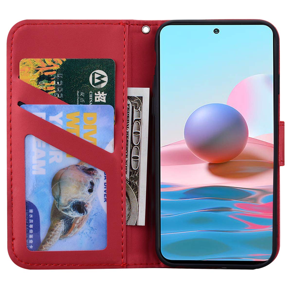 Custodia A Libro Con Pelle Magnetica Per Redmi Note 10 4G/Note 10S - Portafoglio Con Slot E Supporto - 3