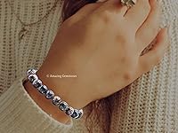 Vista 807 de Amazing Gemstone Pulsera de cristal para mujeres y hombres, pulsera de cristal curativo de protección, pulsera elástica con cuentas de piedras