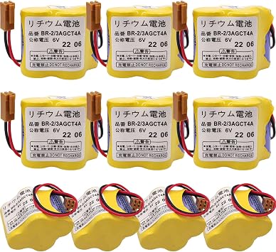 10-Pcs BR-2/3AGCT4A 6V 4400mAh Replacement Battery for FANUC A98L-0031-0025, CUSTOM-107, SHS749, ALIT0138, LIT0138 Brown Connector