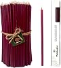 Petekoğlu Wax Candle Wish Candle Natural Honeycomb Thin Long Party Engagement Wedding Ritual Birthday Candle 15 Pieces Beeswax Candle Bordeaux [Energy Grade A]