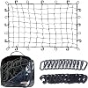 Cargo Net for SUV - 3 x 4 Foot, Heavy-Duty, Mesh Square Bungee Netting with 12 Hooks, 12 Black Clips and Storage Bag - Holds Small and Large Loads