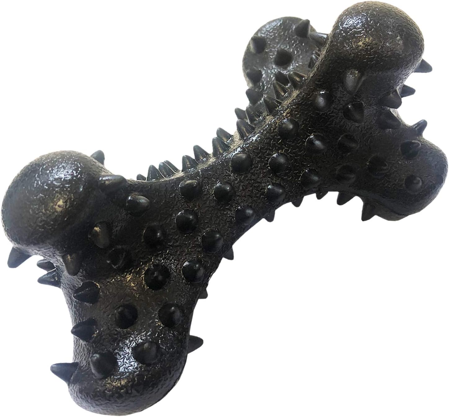 Pet Bone Chew Toys for Aggressive Chewers Indestructible Beef Scent Dental Toy Tough Rubber Puppy Teething Toys for Medium and Large Dog…