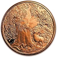 Vista 3 de Great Eagle Nordic Moneda de lingotes redondos de cobre .999 puro de 1 onza en cápsula - COA por Heavenly Metals