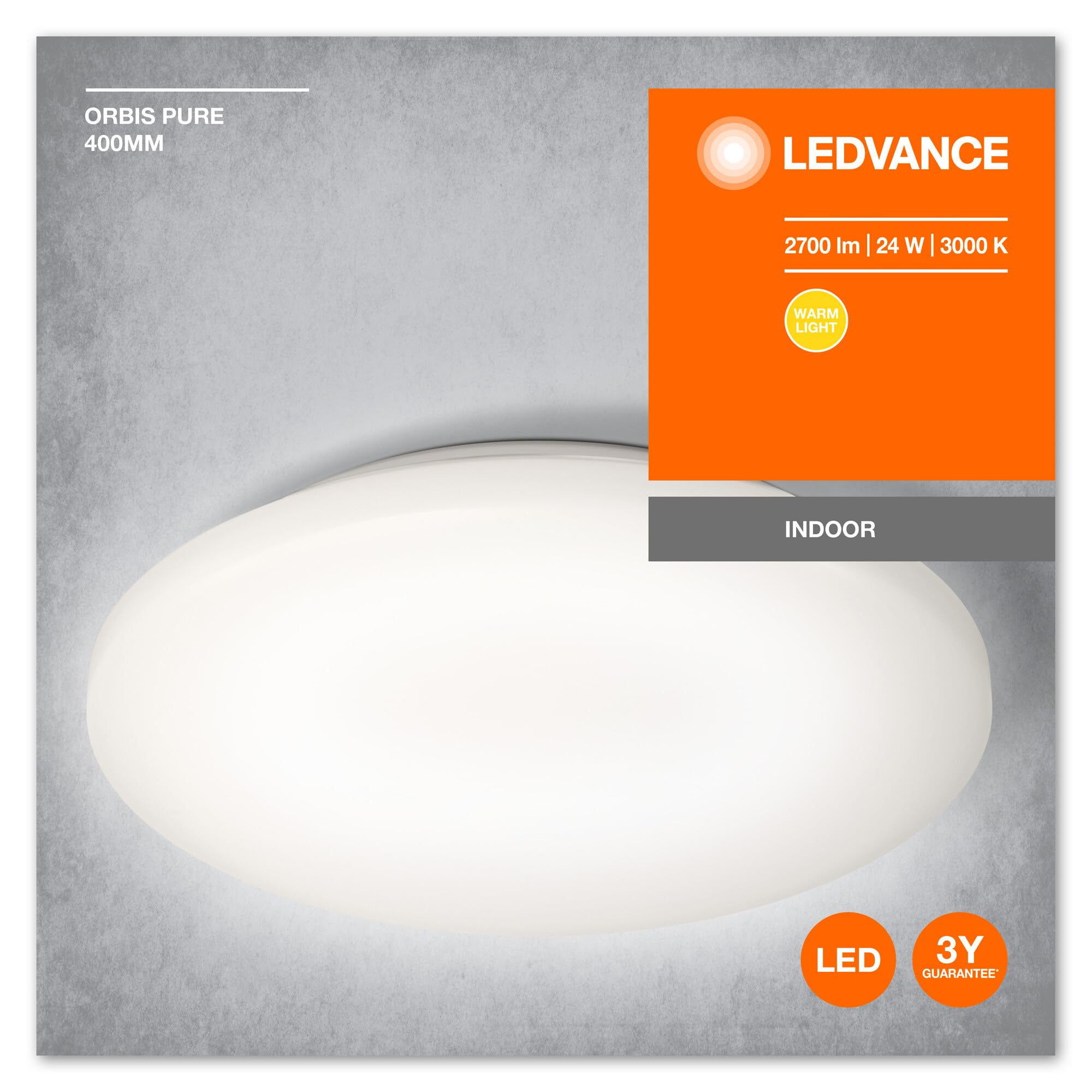 LEDVANCE Orbis Pure 400MM 24W 830 24 W, Bianco Caldo