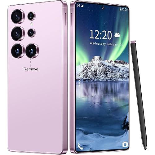 Huness I25 Ultra Unlocked Cell Phone,Built in Pen,16+1TB Unlocked Phone, Android 14 Battery 7000mAh 6.99" HD Screen Smartphone, 5G/Face ID/Fingerprint Lock/Dual SIM/GPS (Purple, 16+1TB)