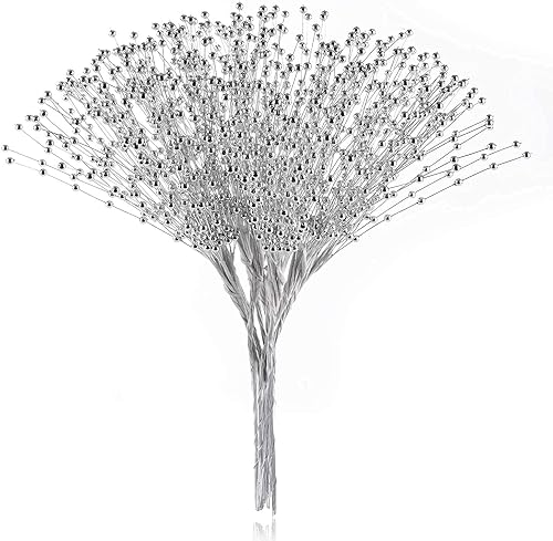 Miniatura 5 de 100 piezas de cuentas para novia, ramo de perlas de boda, decoración de fiesta (plateado)