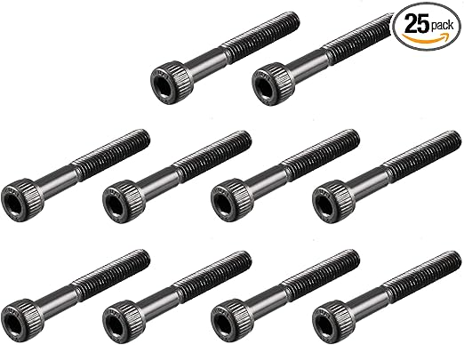 uxcell M4 x 30mm 12.9 Alloy Steel Hex Socket Head Cap Screws Bolt Black 25pcs
