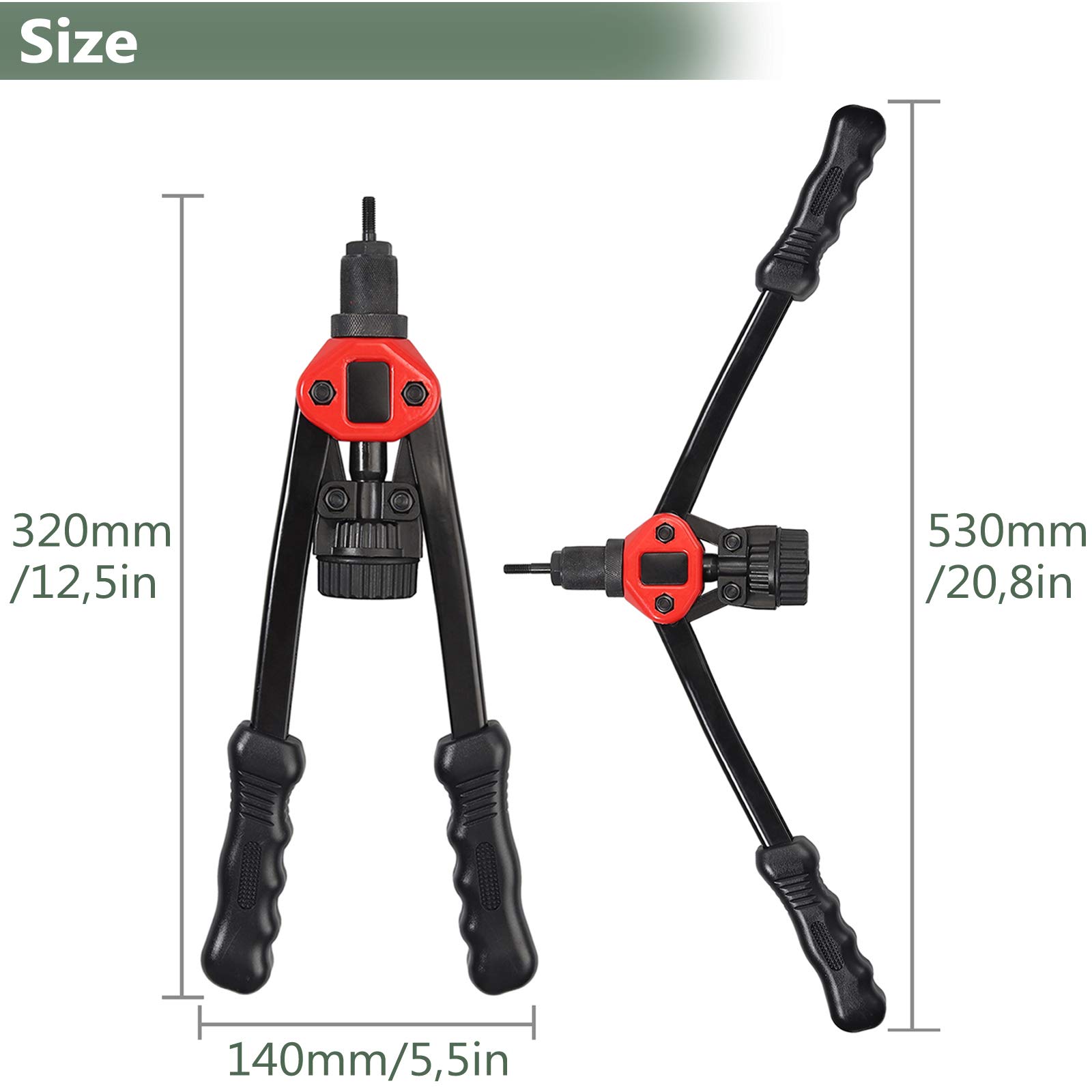 Heavy Duty Rivet Nuts YWHWXB Rivet Nut Tool Kit - 13 Inch Hand Riveter ...