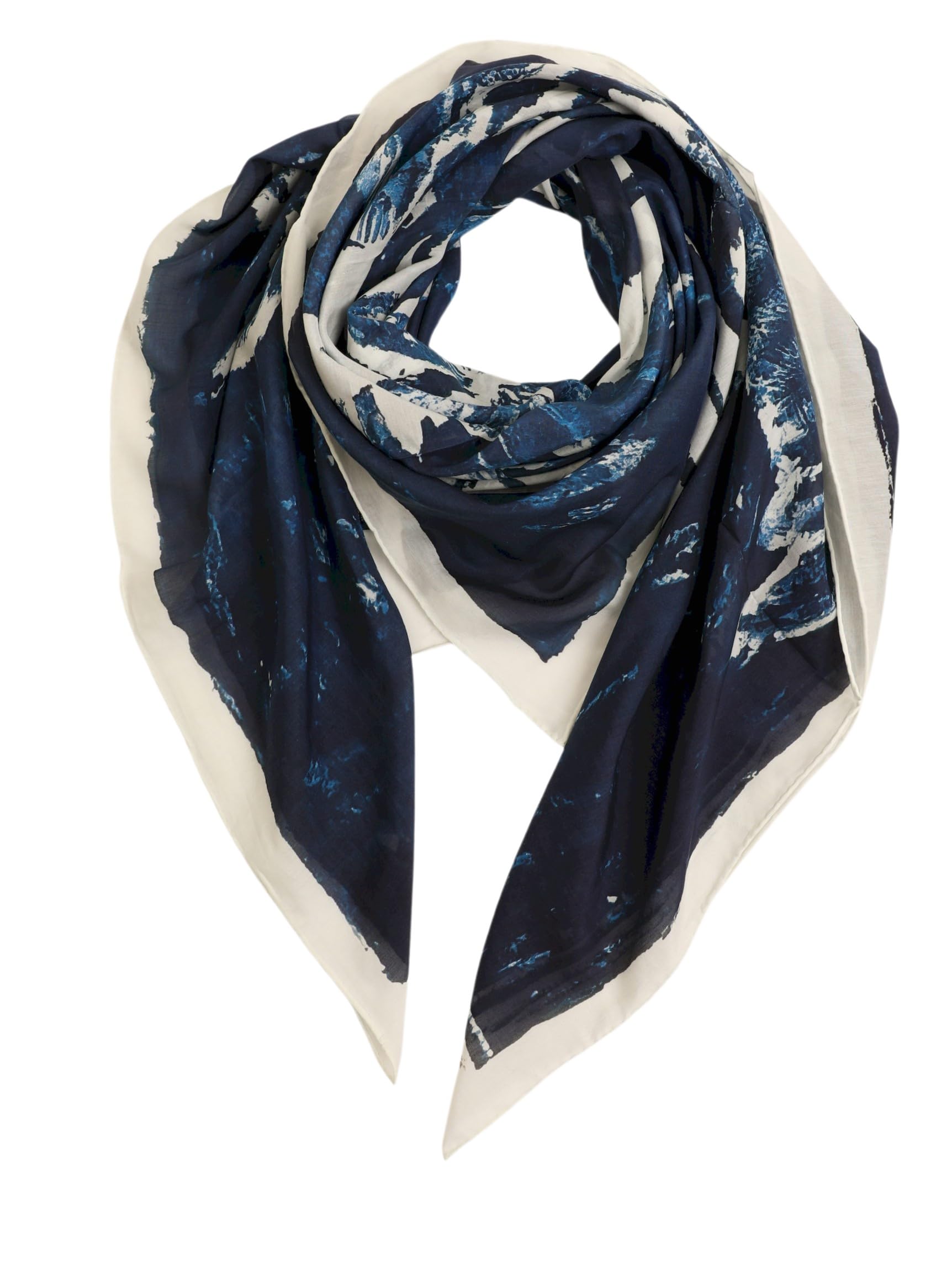 Paréo Femme XL 125 cm Carré Foulard Été Coton Soie, Cache-Maillot Léger, Étole & Châle pour Plage & Vacances