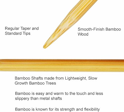 Miniatura 4 de addi Agujas de tejer intercambiables punta circular Natura Bamboo 5 pulgadas (5.1in) tamaño US 05 (0.148in) paquete con 10 marcadores de puntada