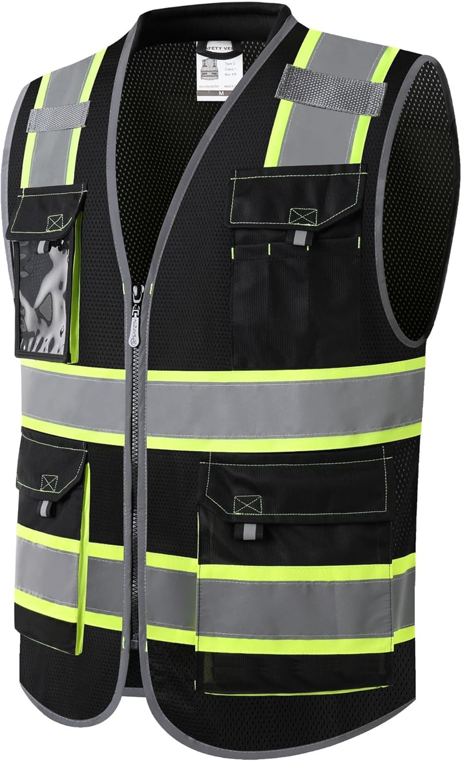 JKSafety Safety Vest for Men Women Hi Vis with Pockets and Cushioned Collar Construction Vest Meet ANSI Standard (BX360)