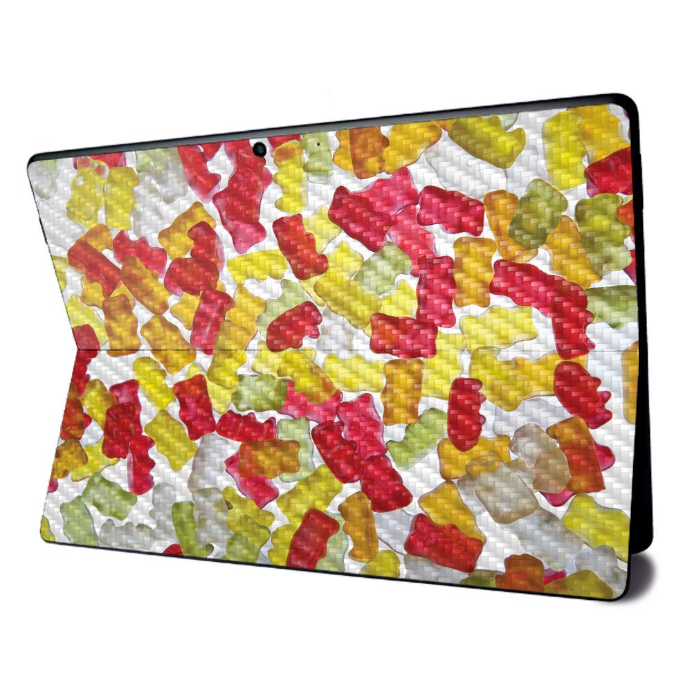 MightySkins Carbon Fiber Skin for Microsoft Surface Pro X - Gummy Bears | Textured Carbon Fiber Finish | Easy to Apply, Remove, and Change Styles | Made in The USA