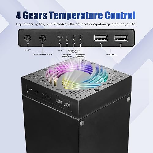Miniatura 3 de Ventilador de refrigeración para Xbox Series X, Xbox Series X Ventilador de refrigeración con velocidad de ventilador automático ajustable por