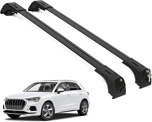 ERKUL Barras Transversales de Techo para Audi Q3 2012-2018 | Barras Transversales de Aluminio con Candado Antirrobo para Techo | Compatible con Negro