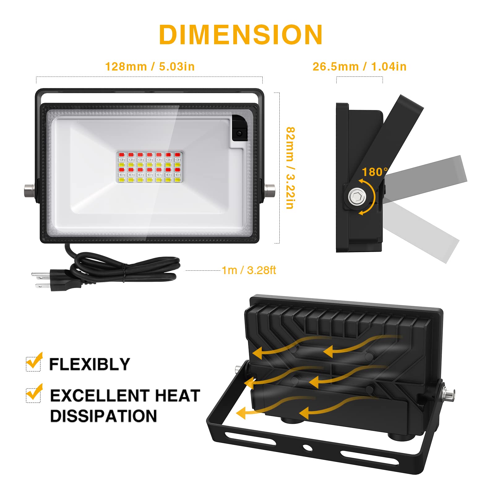 Onforu 6 Pack RGB LED Flood Light Outdoor 500W Equivalent, DIY Color Changing Upights with Remote, IP66 Stage Lights, Landscape Floor Spotlights Indoor, Outdoor Uplighting Party Wall Wash, Timing