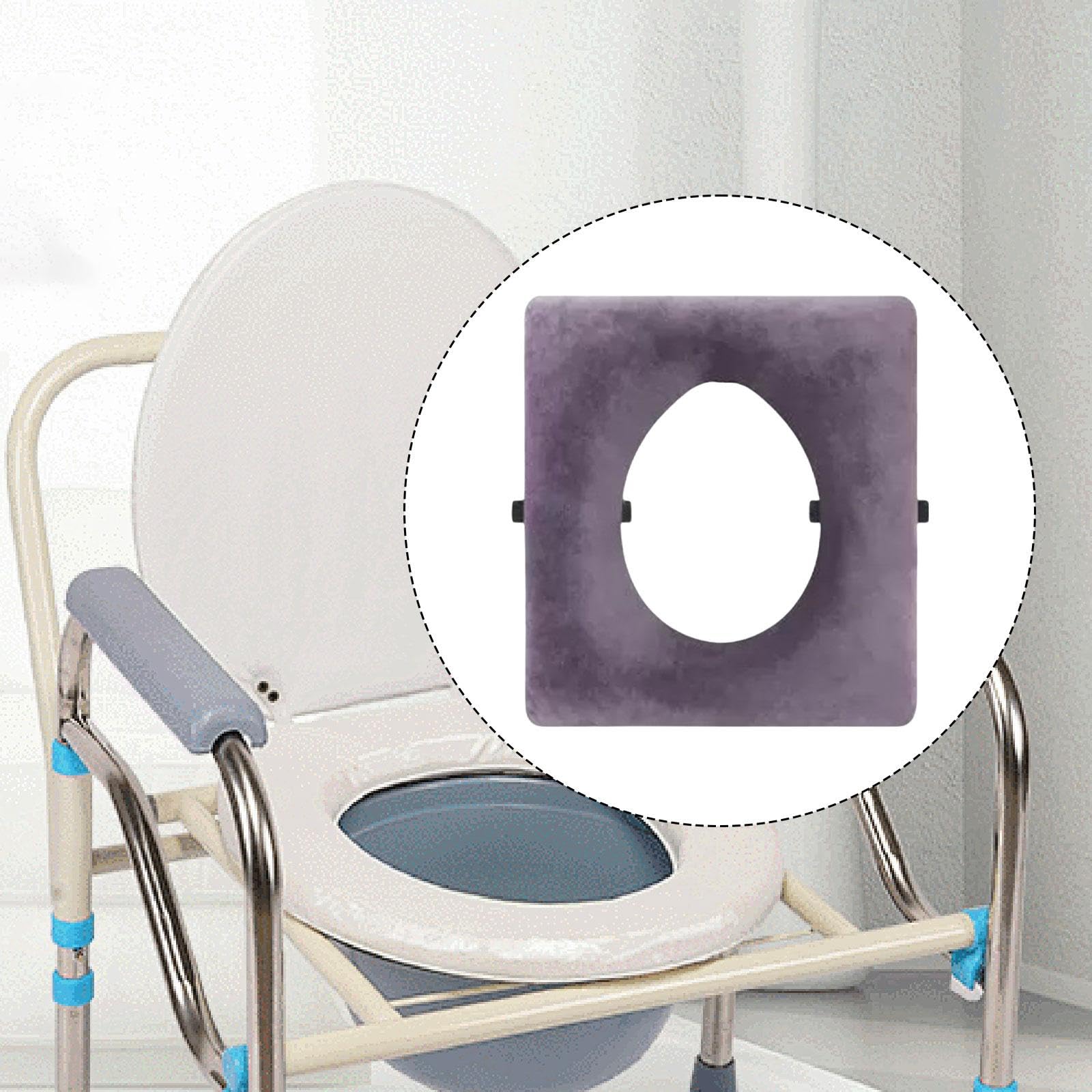 Cojín para Inodoro Extraíble, Grueso, de Cuero Sintético PU Suave, Funda Acolchada para Asiento de Inodoro, Portátil, Adecuado para Mayores O, Forma de O