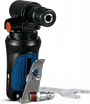LE LEMATEC Right Angle Die Grinder, 20,000 RPM Pneumatic Air, 90 Degree | Spindle Lock, 1/4in Collet, Auto Detailing, Deburring, Polishing, Weld Prep, Mini, 1.4 lb