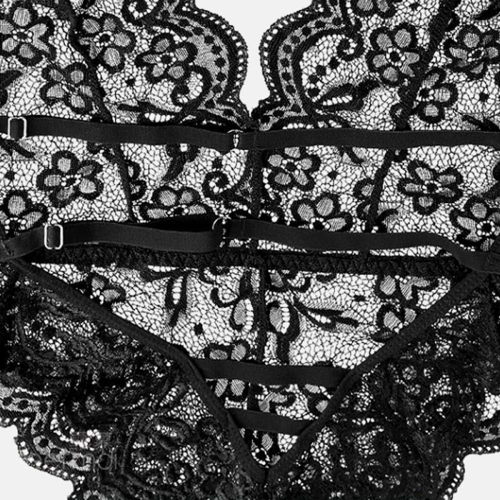 Conjunto de lencería Sexy Lencería para Mujer Vestido Sexy Lencería Sexual Tirantes Lencería de Encaje Transparente Babydoll (Blanco L) (Negro XL)