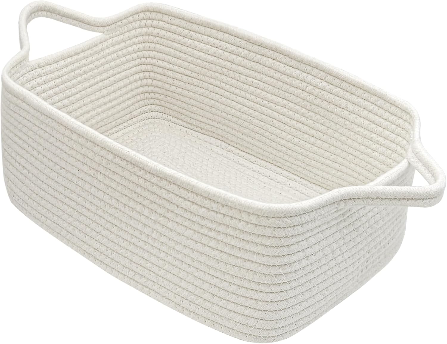 Gift Baskets Empty for Kids, Valentines Day Basket Woven Storage Basket for Gifts Small Rope Basket for Toy Baby Shower Baskets for Diaper Caddy White, 14 x 10 x 6 inches