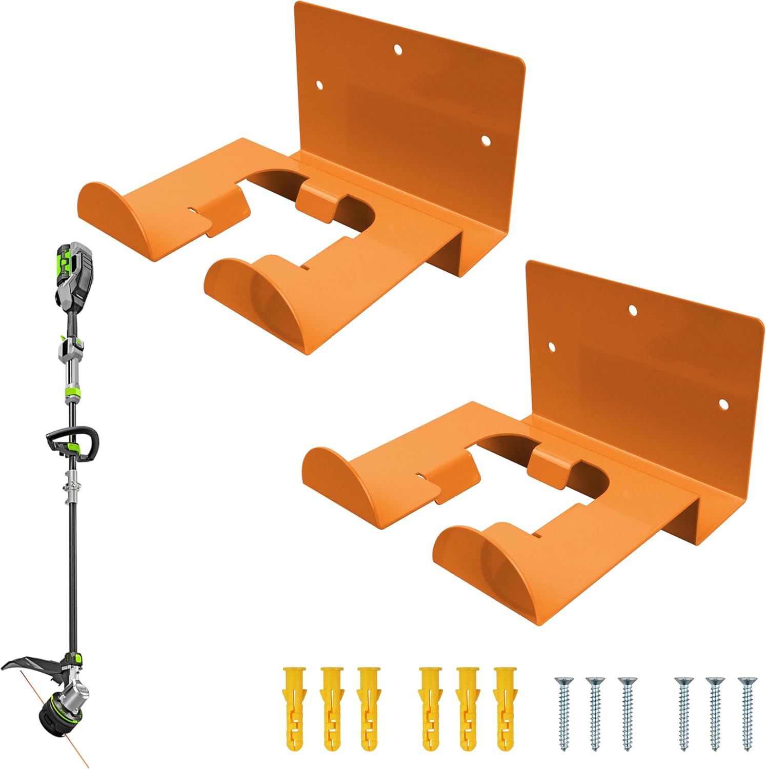 2 Pack Heavy Duty Weed Eater Hanger for Stihl - Wall Mount Trimmer Rack for Garage Organization, Storage Shed Organizer, Weed Wacker Hook Holds Stihl Trimmer & Edger Tools