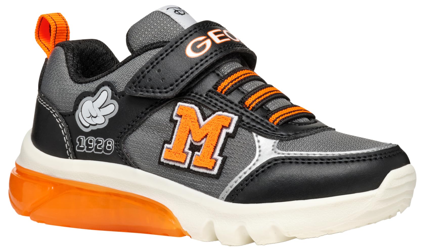 Geox J CIBERDRON BOY H, Sneaker, Black/Silver,